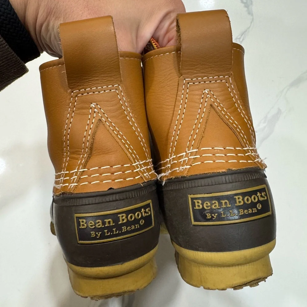 L.L. Bean Duck‎ Boots Women’s Waterproof 8” High Brown Leather Rubber USA Size 6